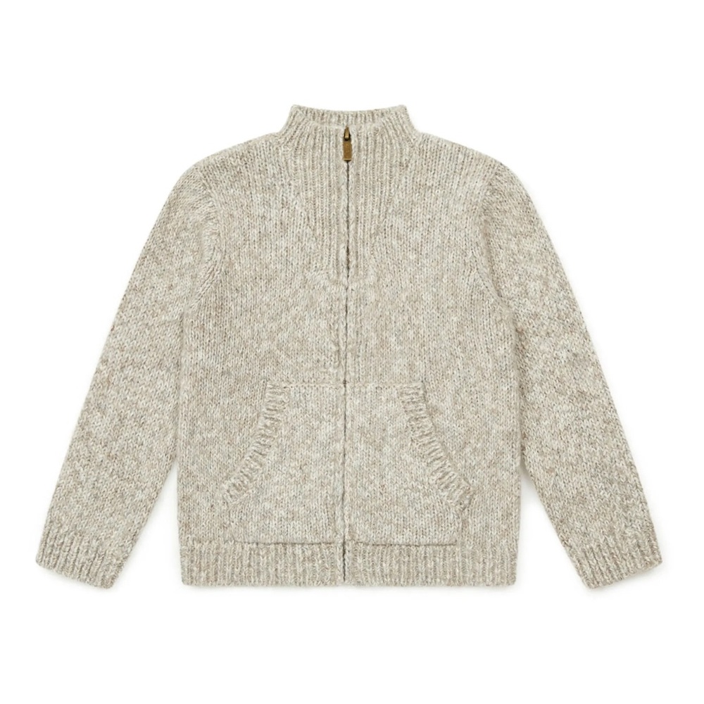 Bonton Paris zip up sweater Beige sz 8 boys